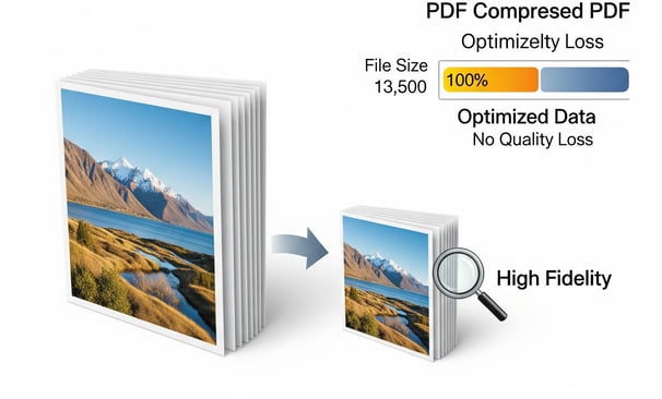  compression of PDF files while maintaining quality: