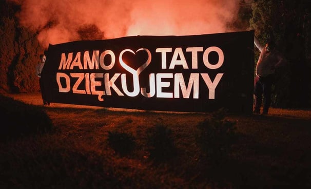 pirobaner na podziękowania dla rodziców mamo tato dziękujemy