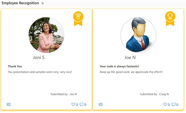 Custom SharePoint List view - Employee Recognition