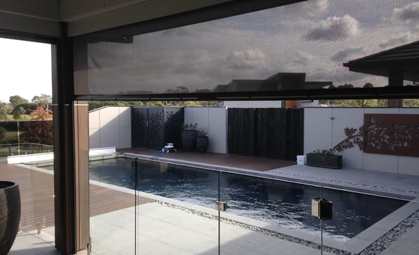 outdoor blind see through mesh pool 