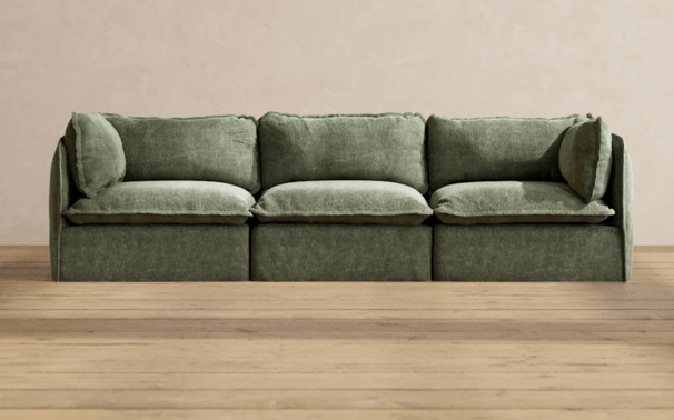 olive green velvet couch