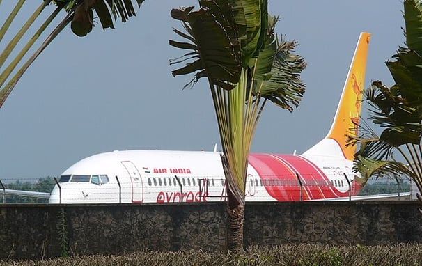 Air India flight taking off – symbolic departure from India South India travel