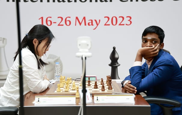 6th Sharjah Masters: Ju Wenjun wins Vidit in round 2, shares lead with Pragg