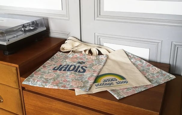 a record player's bag on a dresser