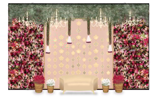 a stage with a stage set up for a wedding