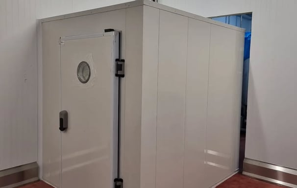 Blast chiller unit in the hygiene-controlled area of a chocolate factory
