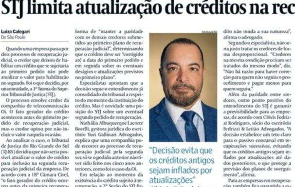 Reportagem no Valor Econômico