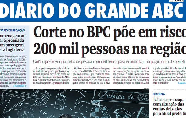 Capa do Diário do Grande ABC