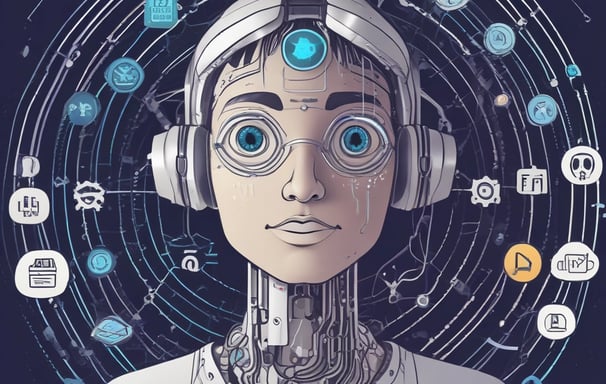 a robot - like robot with headphones and headphones