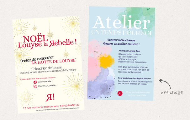 affichage boutique