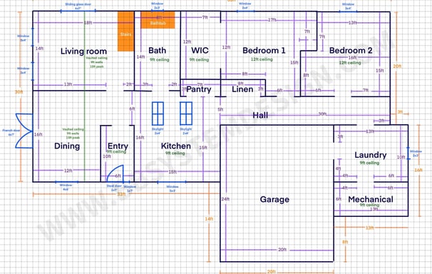 Floor plan and information needed for Radiant design