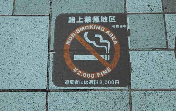 a sign that says no smoking in english
