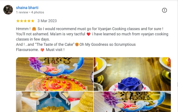 student cakes and reviews vyanjan cooking classes