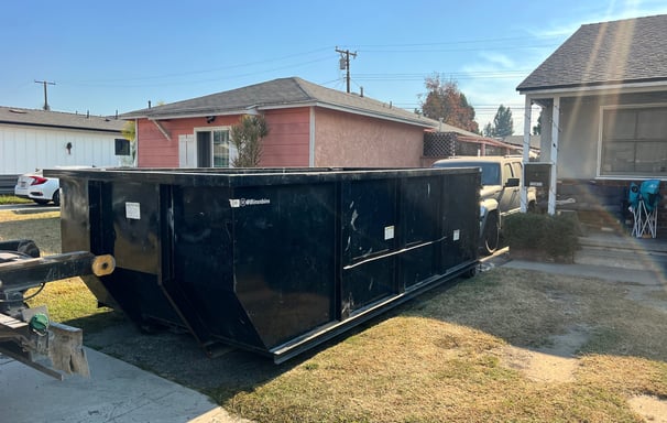 Our 18 cubic yard dumpster accepts construction waste.