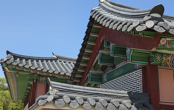  Dancheong painted roofs at Gyeongbokgung Palace