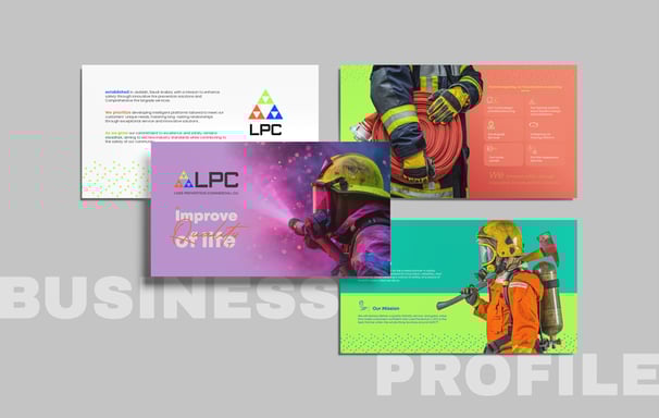 Business Profil Beispiel vom Unternehmen LPC - 4 Folien