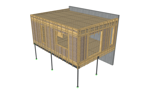 Aperçu 3D de l'extension depuis le haut