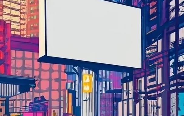 a billboard with a blank white image where the advert usuing goes