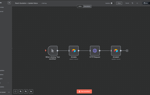 N8N Ai automation example Reach CM