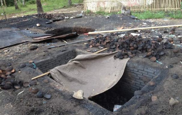 Charcoal pit hole