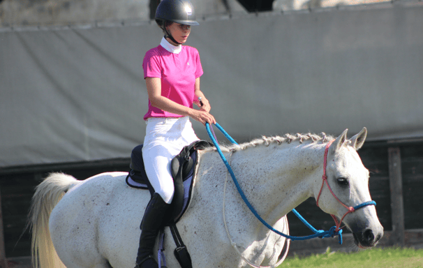 Kasia Bukowska competing bitless in Wrocław, Poland
