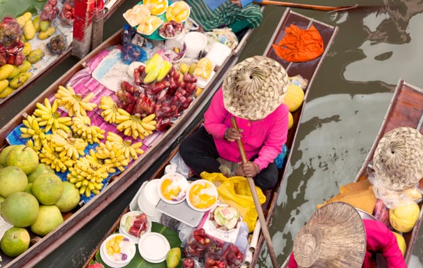 Mercado flotante de Bangkok (Tailandia)