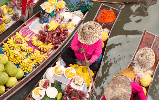 Mercado flotante del Sudeste Asiático