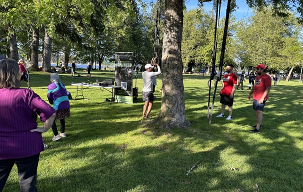 wellness park with people exercising