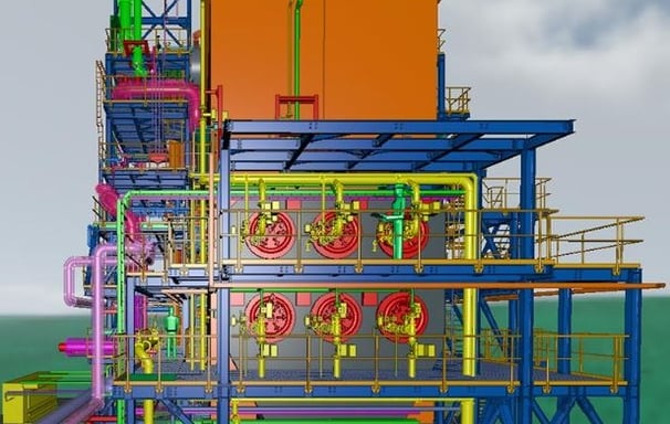Design of Petrochemical plant Images.  Design in Staadpro images
