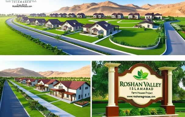 a collage of a sign board with a sign that says roshan valley