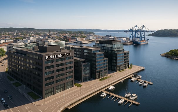 a large building with a bridge over a river