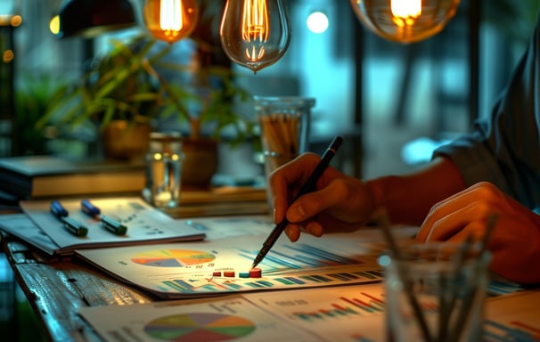 Équipe de professionnels effectuant un audit d'identité visuelle sur un tableau interactif,