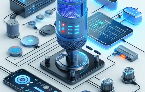prod de voix off moderne, de pointe, interface d'IA pour une créa rapide et économique multilingues