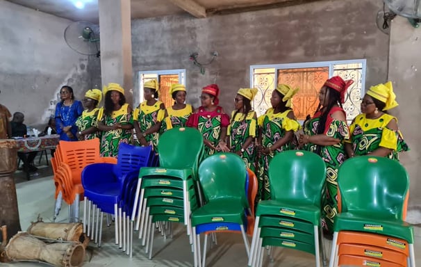 Ceremonial presentation of Nseni women Association to the Bali Nyonga community in Douala.