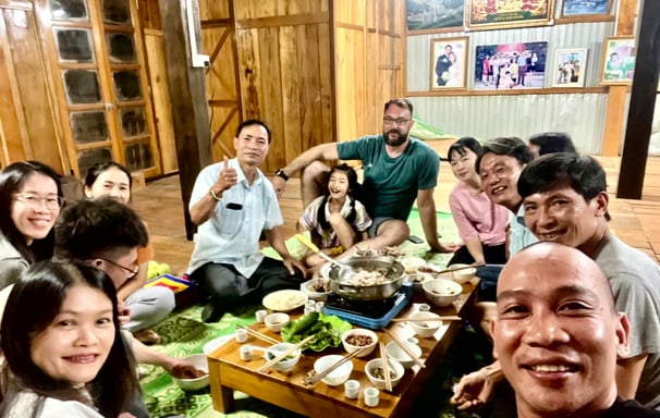 Dinner with a family in Vietnam