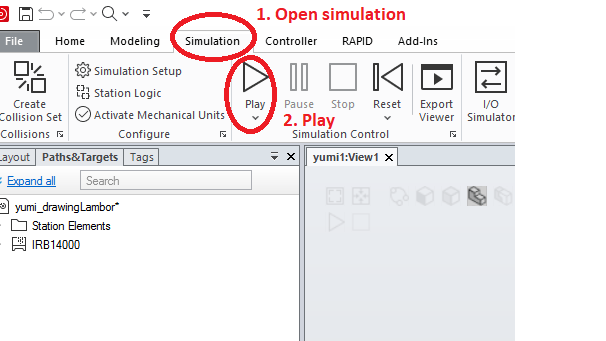 how to run simulation in robostudio