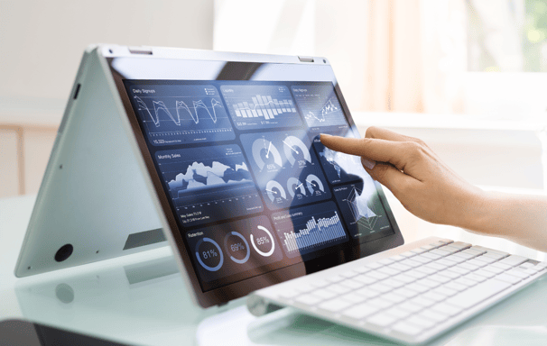health analytics dashboard on a tablet