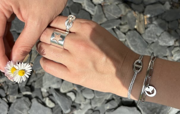 Bracelets cordons argentés acier inoxydable 316L