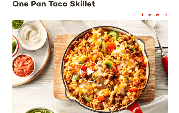 Recipe for one pan taco skillet