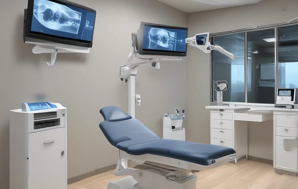 A realistic dental model displaying a full set of teeth fitted with orthodontic braces. The model is placed against a plain background, highlighting the intricate details of the braces and the gums.