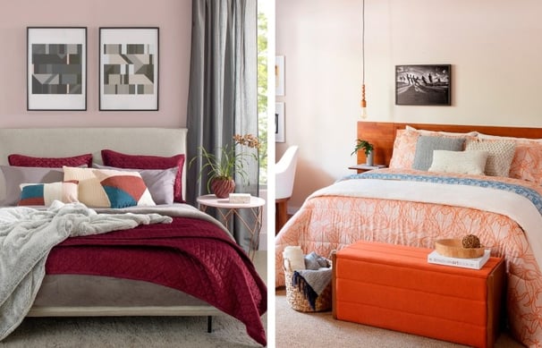 um quarto com uma cama e uma cama no mesmo quarto