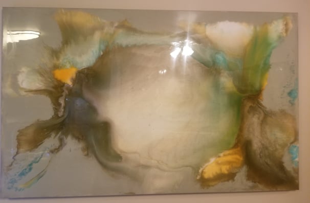 Available: Rainbow Sea is an original 8-foot by 4-foot resin