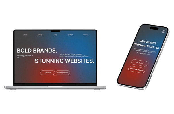 Responsive web design mockup on laptop and phone by AAVision.co
