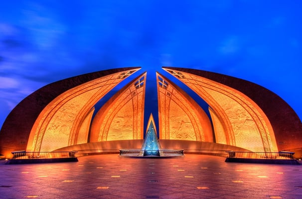 a large, circular shaped building