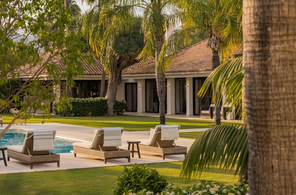 Landscaped gardens at Villa El Olivo in Marbella