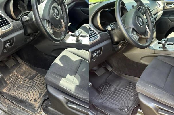 Interior Detailing Image “Deep interior car detailing with steam cleaning and vacuuming of seats"