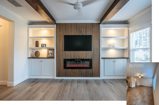 A freshly renovated and staged living area by Manor Magic in Celebration, Florida
