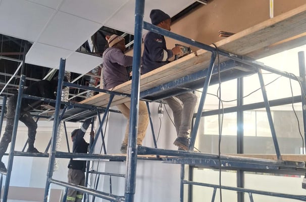 Bulkhead building for commercial renovation project at Belair Shopping Centre, Randburg