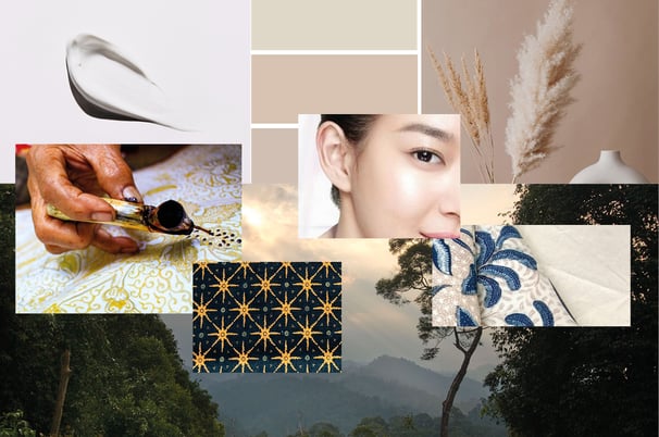 Moodboard for a design concept indonesian skincare brand