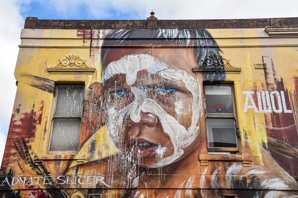 Street art by Adnate in Fitzroy, Melbourne